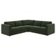 Dunkelgrünes, L-förmiges VIMLE-Sofa mit weichem, abnehmbarem, maschinenwaschbarem Stoffbezug.