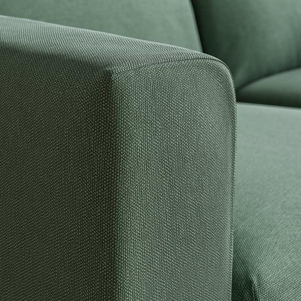 VIMLE Ecksofa 4-sitzig, Knäbäck graugrün