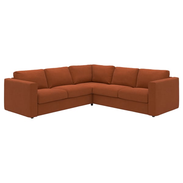 VIMLE Ecksofa 4-sitzig, Mosshed rotbraun