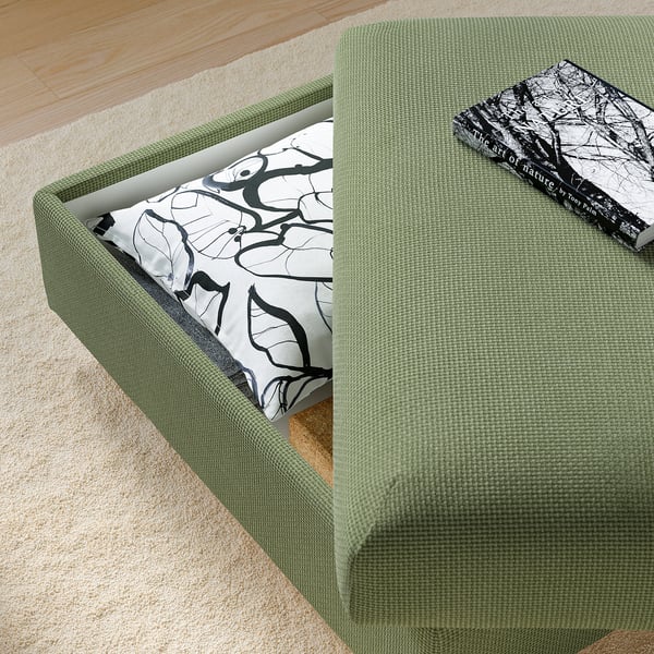 VIMLE Hocker mit Aufbewahrung, Mosshed graugrün