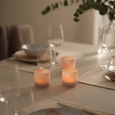 VINDSTILLA Teelichthalter, beige, 7 cm
