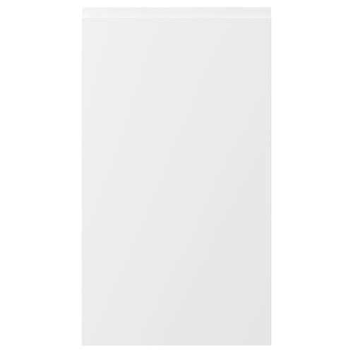 VOXTORP mattweiße Tür, schlankes, minimalistisches Design mit integrierten Griffen.