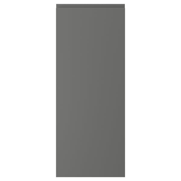 VOXTORP dunkelgrauer Küchenschrank mit schlankem Design und integrierten Griffen.