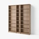 BILLY bookcase: tall, light brown, wooden with adjustable shelves, simple design.