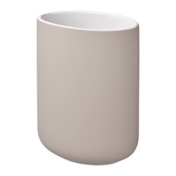 EKOLN pale pink toothbrush holder, modern smooth design, stoneware material.