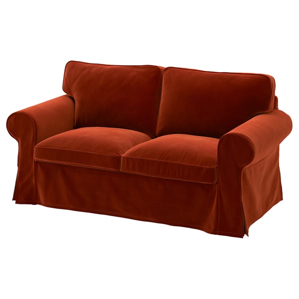 EKTORP 2-seat sofa, Alhamn deep orange-red