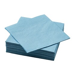 A stack of light blue FANTASTISK paper napkins, squared and textured, for table settings or spills.