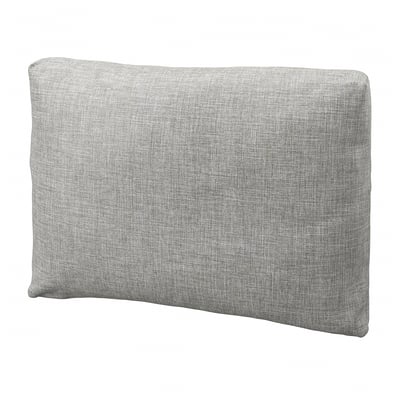 Grey FRIHETEN cushion, rectangular, soft, zippered, recycled materials.