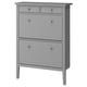 Gullaberry light grey shoe cabinet with drawers and wooden knobs.