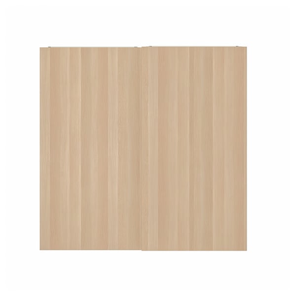 HASVIK door: light wooden, rectangular sliding door with smooth, foil finish for pax wardrobe.
