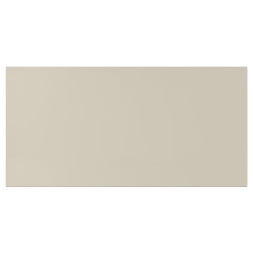 A beige HAVSTORP kitchen cabinet with a sleek, modern design and smooth, lacquered finish.