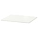 White HJÄLPA shelf, square shape, smooth surface, modern design, made of recycled materials.