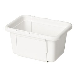 KACKLA white extendable box, plastic, rectangular shape, minimalist design.