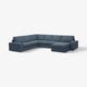 Blue KIVIK sectional sofa with deep seats, low armrests, and removable cushions for comfort.