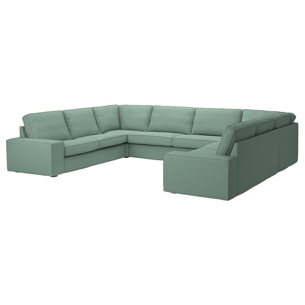 KIVIK sectional sofa, teal, soft fabric, large u-shape, comfy design.