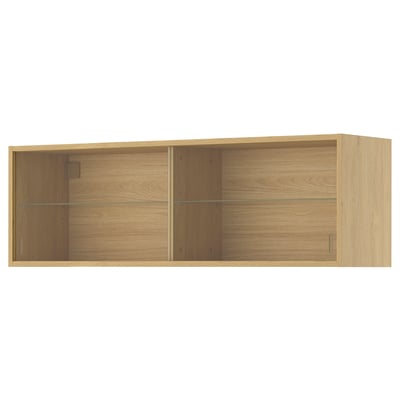 KNOXHULT Wall cabinet with sliding doors, oak effect, 120x29x37.5 cm