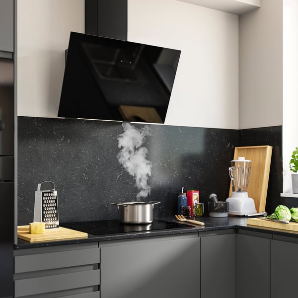 KNUVEBO Wall mounted extractor hood, IKEA 500 black, 70 cm