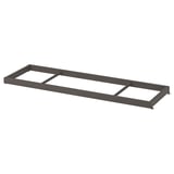 KOMPLEMENT clothes rail, grey, metal & fiberboard, rectangular, simple design.