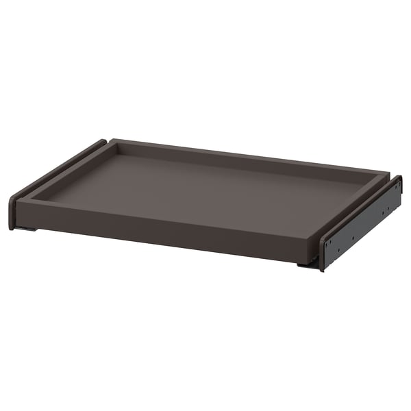 Dark grey KOMPLEMENT pull-out drawer, rectangular shape, fitted with paper foil and fibreglass.