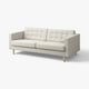 LANDSKRONA sofa, light grey, tufted, mid-century modern design with wooden legs.