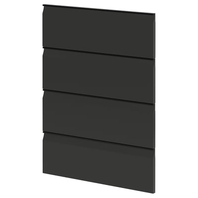 A modern black kitchen cabinet from the METOD system with sleek matte black upplöv fronts and a minimalist design.