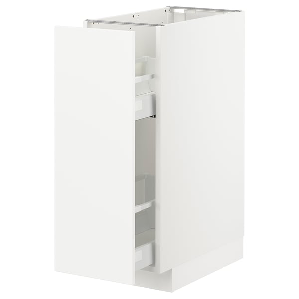 METOD kitchen unit in white. Sleek design, modern lines, and sturdy fiberboard construction.