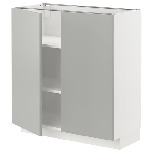 White METOD kitchen unit, light grey, square, two doors.
