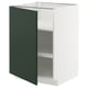 METOD white cabinet with green door, adjustable shelves.