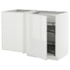 White METOD kitchen cabinet with pull-out shelf, modern and sleek design.