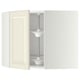 METOD white kitchen unit: off-white door, adjustable glass shelf, corner carousel.