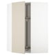 METOD kitchen cabinet in beige with glass shelf, modern design.