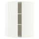 METOD Corner wall cabinet with shelves, white/Aspudden matt white, 68x100 cm