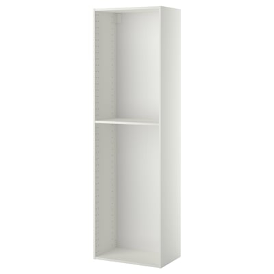 White ikea METOD tall cabinet with single shelf, sleek modern design.