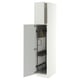 METOD High cabinet with cleaning interior, white/Aspudden light grey, 40x60x200 cm