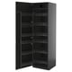 A modern, black METOD kitchen cabinet with multiple pull-out shelves. It a sleek, rectangular design with a smooth finish.