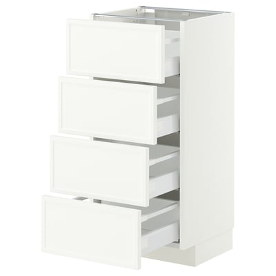 METOD / MAXIMERA Base cab 4 frnts/4 drawers, white/Aspudden matt white, 40x37 cm