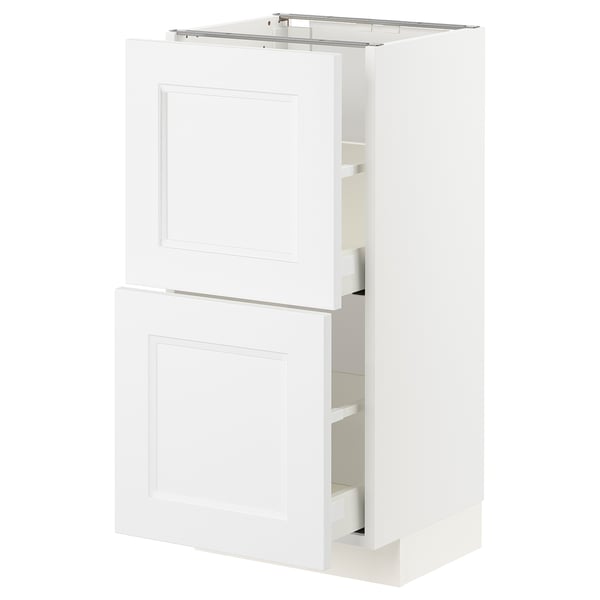 METOD white kitchen cabinet with two drawers and door, modern design.