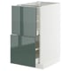 METOD kitchen cabinet with grey-green glossy drawers, rectangular shape, modern design.