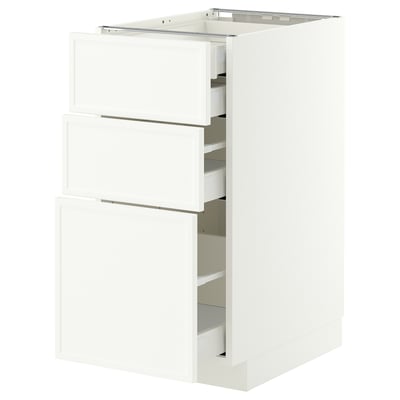 METOD / MAXIMERA Base cb 3 frnts/2 low/1 md/1 hi drw, white/Aspudden matt white, 40x60 cm