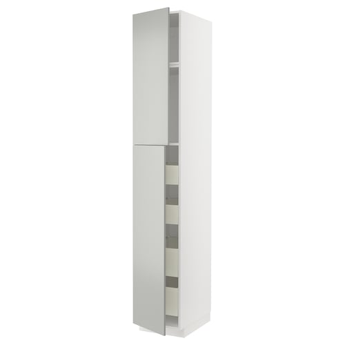 METOD kitchen cabinet, white, sleek, modern, two-section, vertical.