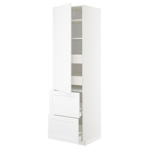 White METOD kitchen cabinet with doors and drawers, modern design.