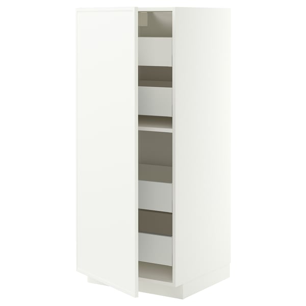 METOD / MAXIMERA High cabinet with drawers, white/Aspudden matt white, 60x60x140 cm