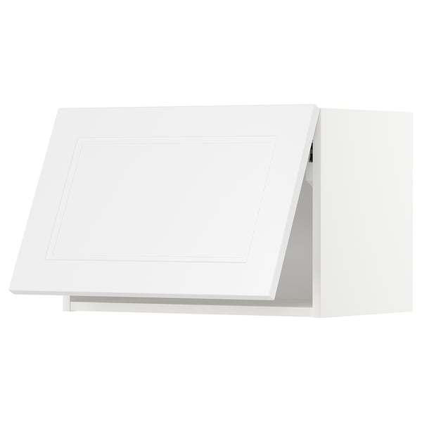 METOD white kitchen cabinet, modern simple design with flat panels, sturdy fiberboard.