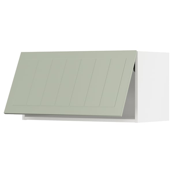 METOD kitchen cabinet, green, rectangular, flat panel design.