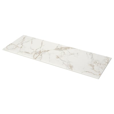 MÖCKLARP white marble-look porcelain kitchen worktop, rectangular.