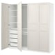 PAX / FLISBERGET Wardrobe combination, white/off-white, 200x60x201 cm
