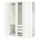 PAX / GRIMO Wardrobe combination, white white/white, 170x60x236 cm