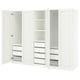 White PAX wardrobe with 2 closets and center shelves/drawers.