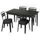 ROSENTORP / RAMSNÄS Table and 4 chairs, black/black, 155/215x87 cm