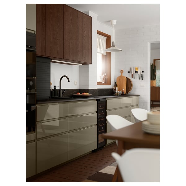 RUNSBÄCK Custom made wall panel, matt black/brown/marble effect high pressure porcelain, 1 m²x1.2 cm